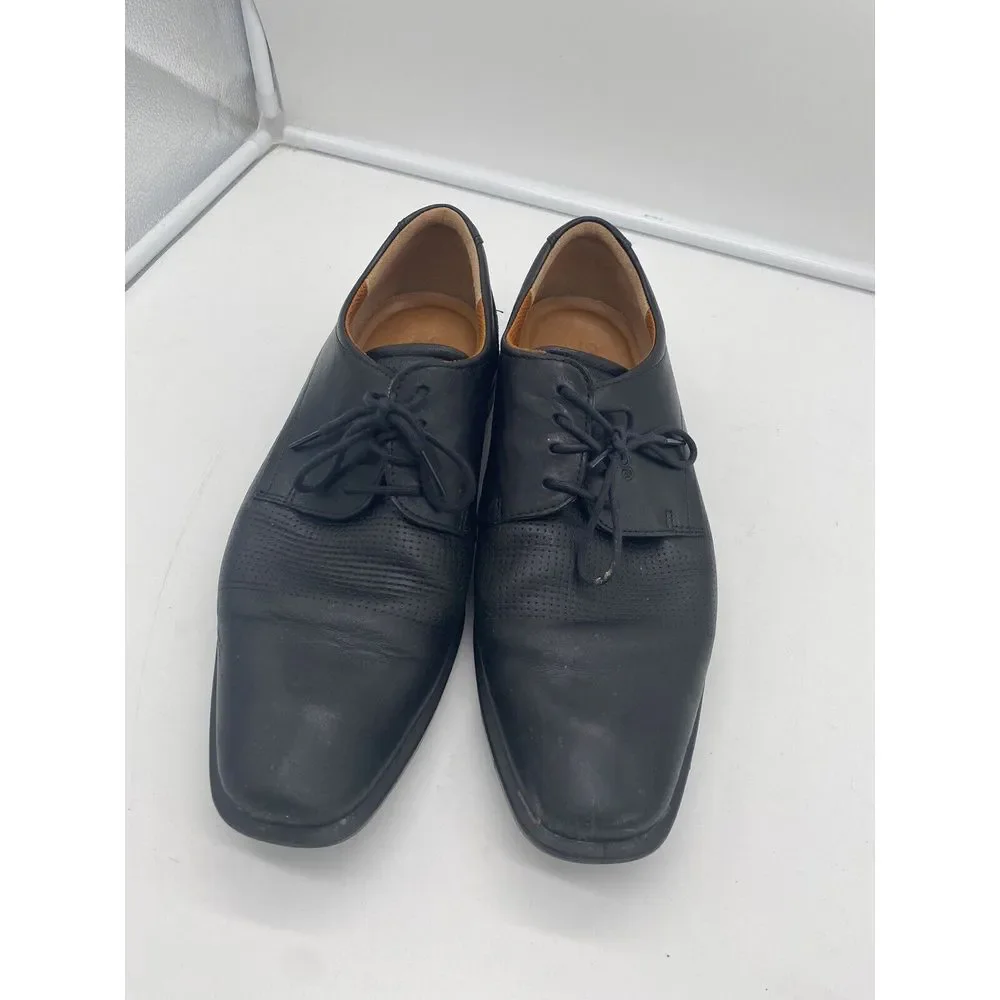 Ecco Mens Shock Point Black Oxford‎ Lace Up Dress Shoes Size 9-9.5 (43)